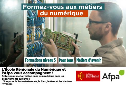 En Occitanie, l’École Régionale du Numérique avec l'Afpa en Aveyron et dans le Tarn et Garonne